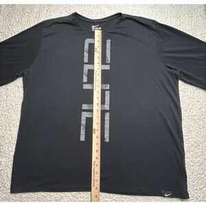 Nike The Nike Tee Long Sleeve Athletic Cut Men's Crew Neck Graphic Black XXL